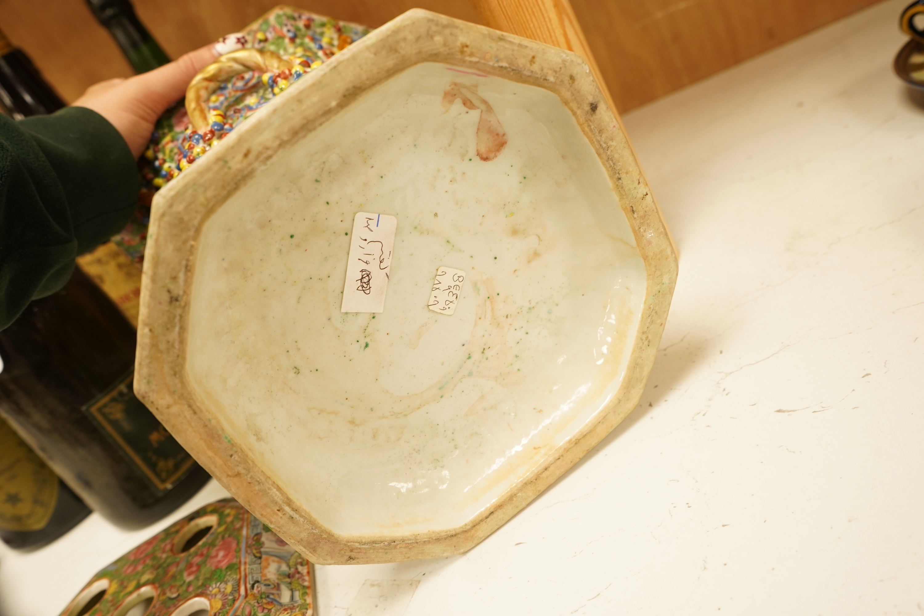 A 19th century Chinese famille rose bough pot, 24cm